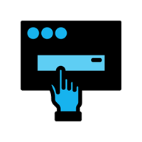 Hand Typing on keyboard Icon